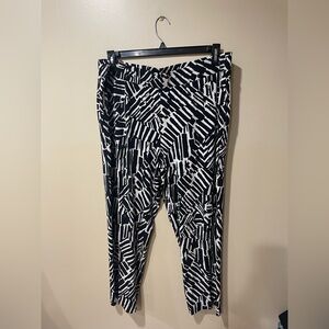 Susan Graver Black and White Wide Leg Pants